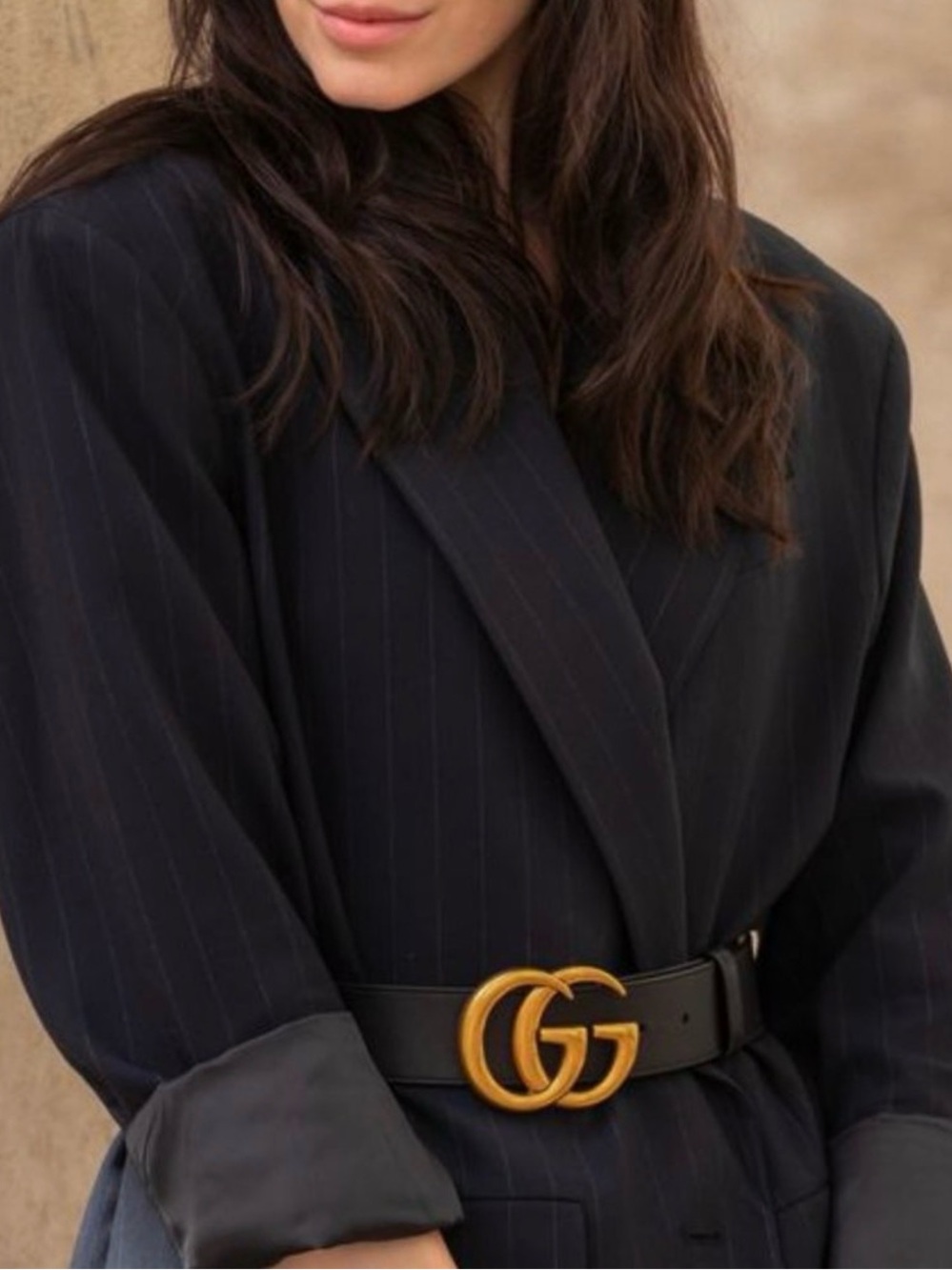 Gucci GG Marmont Black Leather Belt Double G Buckle Size 90 - Picture 2 of 7